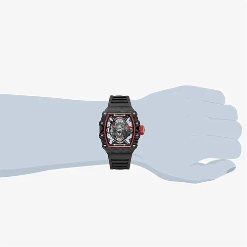 Vista 8 de FEICE FM602 - Reloj de pulsera automático para hombre, cristal de zafiro, movimiento japonés, esqueleto, automático, reloj mecánico automático