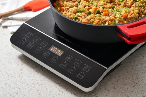 Vista 3 de Zavor Onyx - Placa de inducción, quemador eléctrico con 8 botones de inicio rápido, quemadores de bajo consumo para cocinar hasta un 50% más rápido
