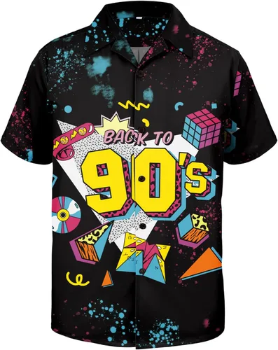 Vista 9 de American Trends Camisa hawaiana de manga corta con botones tropicales para Impresión de leopardo