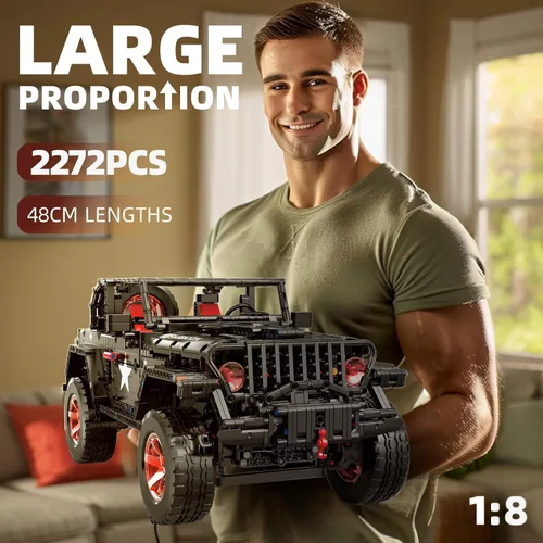 Vista 7 de RC Off-Road SUV Wrangler Black Warrior Building Kits, 1/8 Scale Truck Car