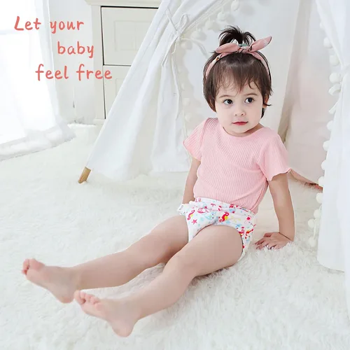 Vista 3 de U0U Paquete de 5 pantalones de entrenamiento para niños y niñas, surtido de ropa interior de entrenamiento para ir al baño, pantalones impermeables