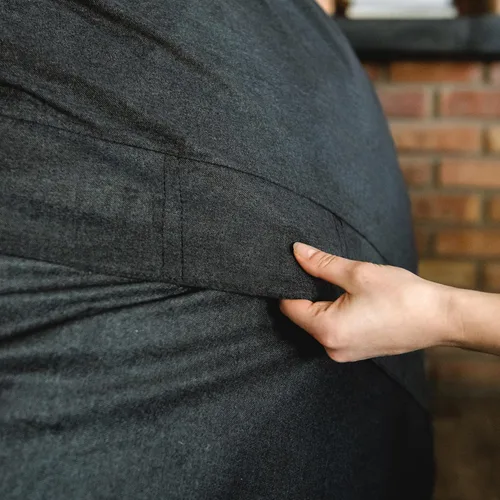 Vista 6 de Big Joe Fuf Silla Puf de Espuma de 5 Pies de Tamaño Extra Grande con Funda Extraíble para Niños, Adolescentes, Adultos, Onyx Lenox, Poliéster Tejido