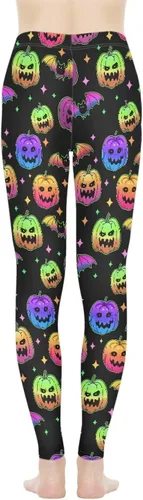 Vista 2 de Leggings de longitud flexible para mujer, pantalones suaves con estampado de flores de calavera colorida