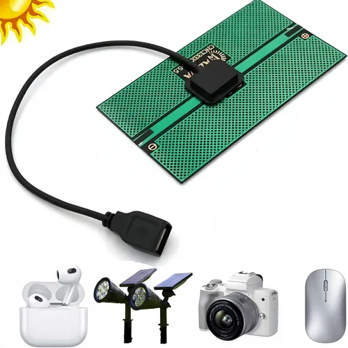 Vista 3 de Nuevo panel solar banco de energía 1.65 W 5.5 V 300 mA USB portátil impermeable mini panel solar, para pequeños productos de batería senderismo