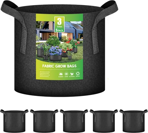 Vista 14 de iPower Paquete de 24 bolsas de cultivo de aireación gruesa de 7 galones, macetas de tela no tejida con asas de correa, contenedor para jardinería