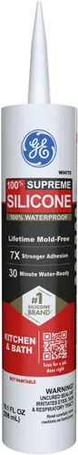 Vista 6 de GE Supreme Masilla de Silicona para Cocina y Baño, Transparente, Cartucho de 10 fl oz, Paquete de 1 - Sellador de Silicona 100% Impermeable