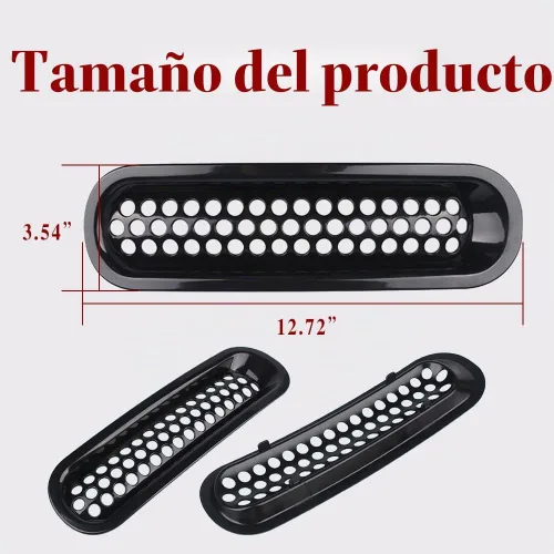 Vista 2 de ASUBHA 7 piezas de insertos de malla para parrilla frontal, color negro mate, cubierta protectora de malla frontal con clip, compatible con Jeep JK