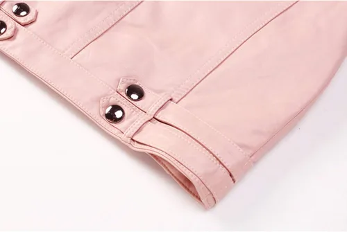 Vista 4 de Evelin LEE Niños Niñas Cuero PU Manga Larga Stand Collar Moto Chaqueta Casual Zip Up Outwear Abrigo