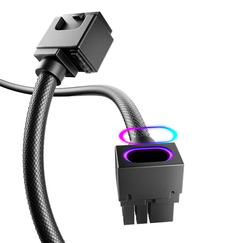 Vista 19 de AsiaHorse Hydrus-8PIN Cable de Extensión de CPU PSU con Luz ARGB, Cable de Alimentación de la Placa Base de Cobre con Diseño Minimalista Integrado