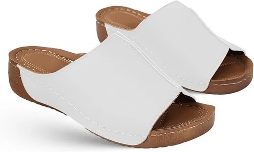 Vista 11 de Sandalias ortopédicas para mujer con soporte para el arco, cómodas sandalias ortopédicas de verano con puntera abierta