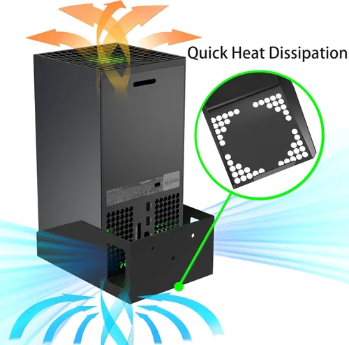 Vista 3 de Funturbo Xbox Series X Wall Mount - Metal Wall Mount with Ventilation Design for Xbox Series X