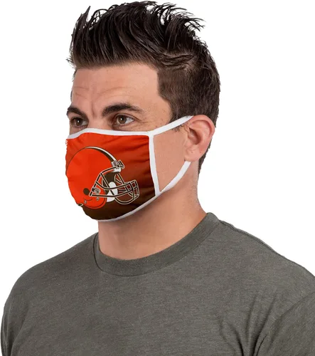 Vista 3 de foco Máscara facial reutilizable lavable con logotipo de equipo de la NFL, paquete de 3