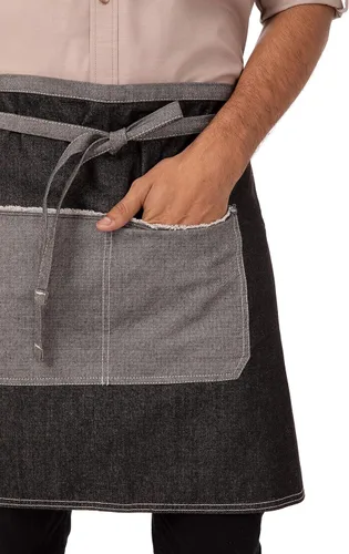 Vista 3 de Chef Works Delantal Bronx con cuello redondo