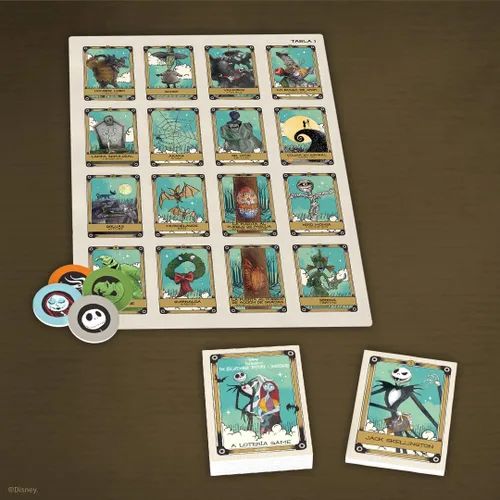 Vista 5 de Lotería: Disney Tim Burton’s The Nightmare Before Christmas Juego tradicional de Lotería Estilo bingo, con arte y ilustraciones personalizadas