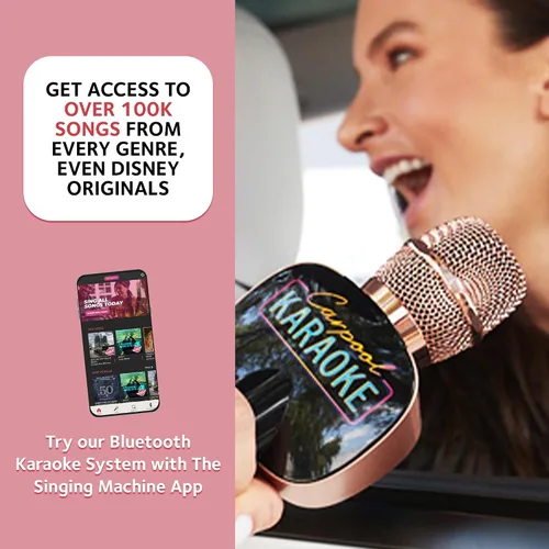 Vista 10 de Máquina de Karaoke para Compartir Viaje para Niños y Adultos, Micrófono de Karaoke Inalámbrico y Bluetooth Carpool Karaoke The Mic 2.0 - con Efectos