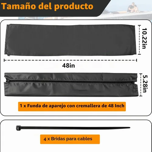 Vista 3 de Manga de aparejo con cremallera de 48 pulgadas, resistente al agua 600D