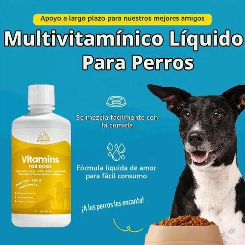 Vista 4 de Vitaminas y suplementos 100 % naturales para perros – Multivitamina líquida para perros – Vitaminas para perros mayores – Multivitaminas para perros