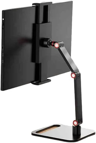 Vista 3 de UGIFT Soporte ajustable para tableta, soporte de escritorio multiángulo, giratorio de 360°, 4-12.9 pulgadas, negro