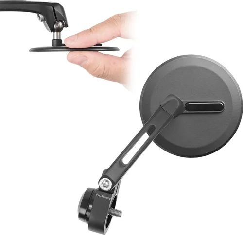 Vista 17 de KiWAV Espejos de extremo de barra de motocicleta Ojo Negro compatible con manillar roscado M6