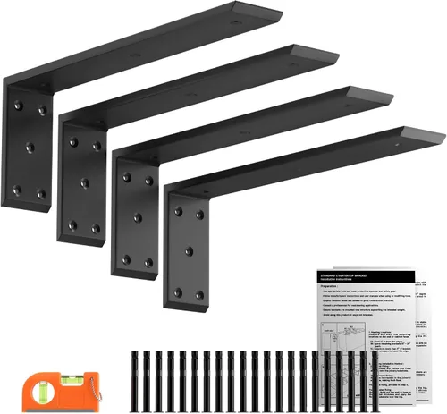 Vista 7 de Soportes de soporte de encimera de 20 pulgadas, paquete de 4, soportes Negro