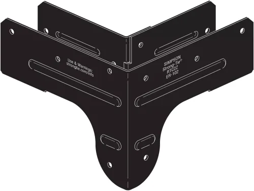 Vista 10 de Simpson Strong-Tie APRTC2 Outdoor Accents ZMAX, conector de esquina rígido negro para 2 vigas, postes de 2 x 4 (paquete de 8)