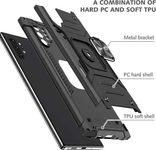 Vista 7 de Asuwish Funda para Samsung Galaxy Note 10 Plus Glaxay Note10+ 5G con protector de pantalla de vidrio templado y soporte de anillo para celular