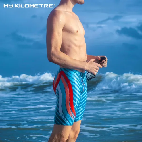 Vista 7 de MY KILOMETRE Traje de baño Jammer sólido de natación Jammers Endurance Long Racing Training Traje de baño