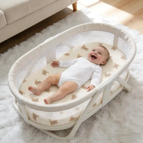 Vista 8 de Sábanas orgánicas para cuna de bebé de 33 x 17 pulgadas, 100% algodón de muselina para bebé, niña, niño, funda de colchón ajustable suave compatible