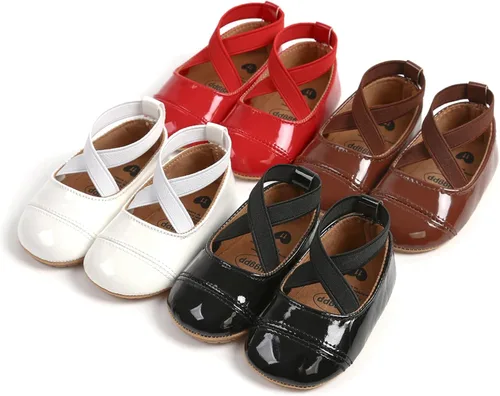 Vista 6 de GAISUMMI Zapatos planos Mary Jane para bebés y niñas, con suela de goma suave antideslizante, zapatos de vestir de princesa