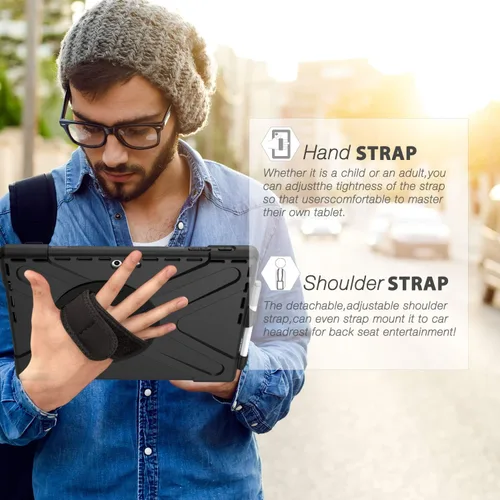 Vista 6 de DreamerX Funda para Microsoft Surface Pro 7+ Plus/Pro 7/6/5/4 de 12.3 pulgadas, funda protectora de silicona resistente resistente con mango