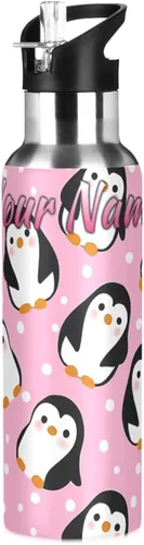 Vista 61 de Botella de agua de dragón de fuego con tapa con pajita de 20 onzas Multi colorido