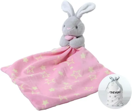 Vista 9 de CREVENT Manta de seguridad facial de animales de felpa suave para niños y niñas, gran regalo para cumpleaños, baby shower (perro azul + etiqueta)