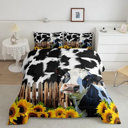 Vista 26 de Juego de ropa de cama de oso para niños y adolescentes, juego de edredón de animales salvajes para niños, adolescentes, naturaleza, vida silvestre