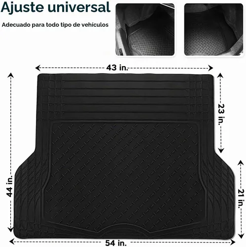 Vista 6 de ZONETECH Alfombrilla Protectora de Goma para Todo Clima con Patrón Semi para Maletero de Carga - Alfombrilla de Piso de Maletero de Carga de Calidad