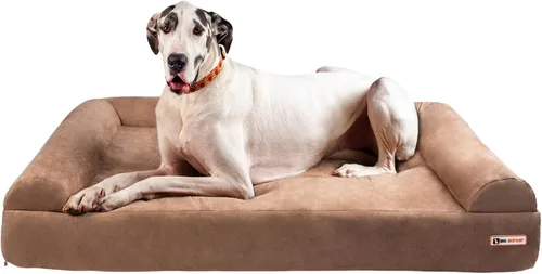 Vista 16 de Barker Beds - Sofá cama ortopédico gigante para perro, almohada superior de 7 pulgadas con cojín de 3 lados, 100-300 libras, espuma viscoelástica