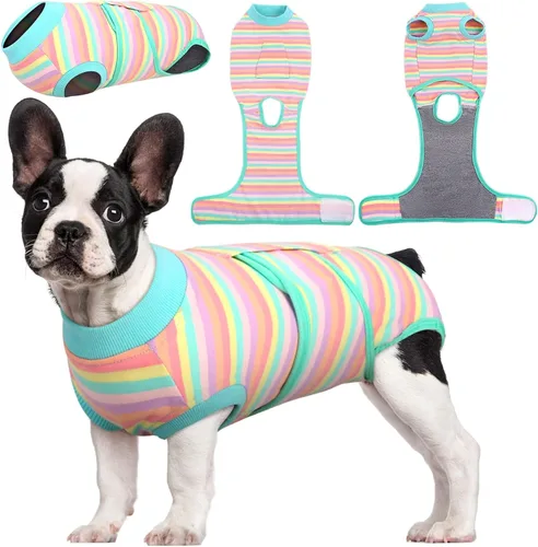 Vista 38 de Kuoser - Traje de recuperación posterior a la cirugía para perros y gatos, camisa profesional y vendaje de heridas abdominales, reemplaza collar