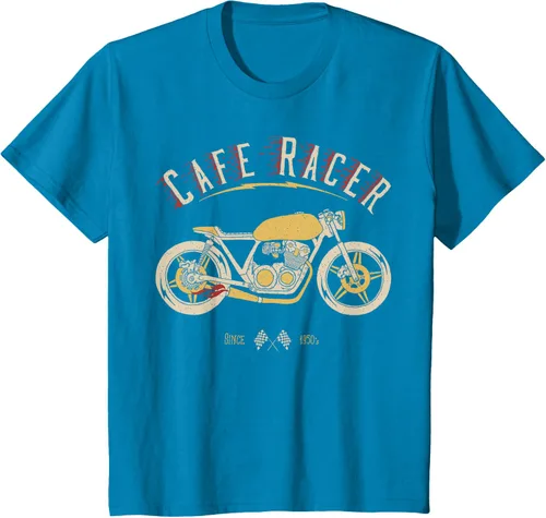 Vista 49 de Camiseta Cafe Racer - Old School - Camiseta de motocicleta vintage Negro