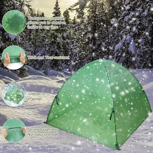 Vista 4 de Carpa para plantas al aire libre, cubierta de arbustos de invierno, carpas verdes contra heladas, cubiertas para plantas, carpa de protección contra