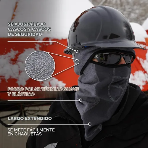 Vista 6 de Pasamontañas con bisagras resistentes al viento Ergodyne N-Ferno 6823, negro