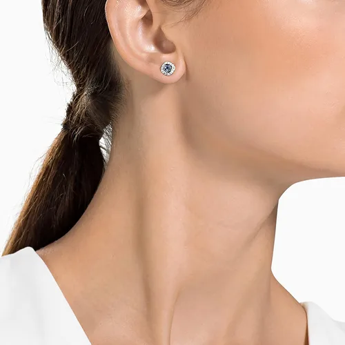 Vista 3 de Swarovski Pendientes cuadrados angelicales, chapado en plata