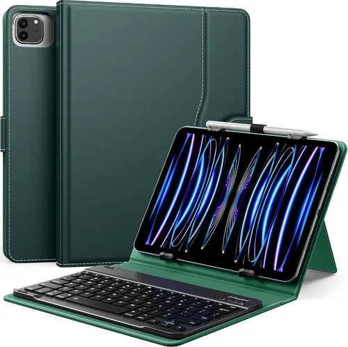 Vista 9 de MoKo Funda universal para tablet con teclado QWERTY para tablet de 9", 9.7", 10.1", 10.2", 10.4", 10.5", 10.9", con teclado Bluetooth inalámbrico