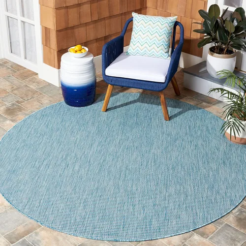 Vista 7 de SAFAVIEH Courtyard Collection - Alfombra de pasillo, 2 pies 2 pulgadas x 9 pies, aguamarina y aguamarina, no desprende pelusa y de fácil cuidado