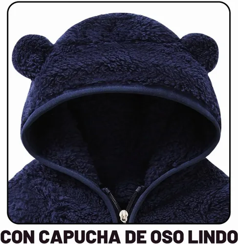 Vista 2 de abrigos de invierno para recién nacidos, niños y niñas de 0 a 6 meses, ropa de bebé cálida de forro polar Azul