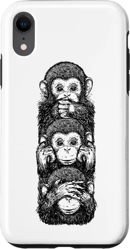 Vista 25 de Three Wise Monkeys See No Evil Hear No Evil Speak No Evil Case for iPhone 16