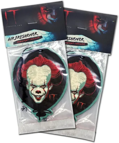 Vista 2 de Elektroplate Ambientadores automotrices con licencia oficial de IT Pennywise para vehículos Aroma enfriador de medianoche (paquete de 6)