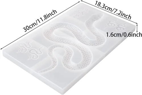 Vista 8 de KyeeaDIY Molde de fundición de epoxi grande para colgar en la pared y decoración del hogar, con 6 moldes de serpiente pequeños para joyas, molde