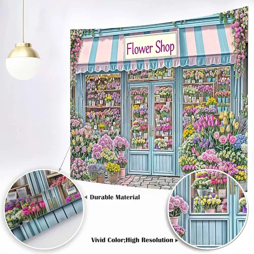 Vista 7 de Telón de fondo de flores de primavera de 5 x 3 pies para sesión de fotos de flores rosas y flores, decoración de fiesta de té, telón de fondo