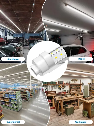 Vista 6 de ELEKICO Bombilla LED de 8 pies, luz de tienda en forma de V de 8 pies, 6000 K, 75 W, 9500 LM, reemplazo de luz de tubo LED T8/T10/T12, derivación