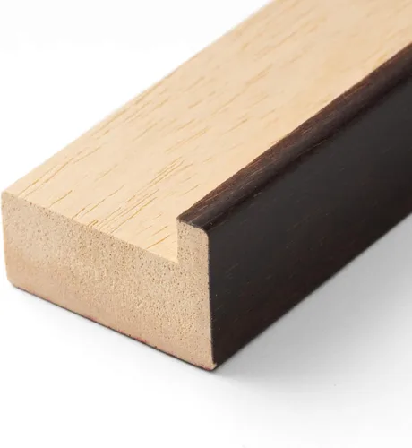 Vista 5 de Moderno marco de periódico de madera mate (marrón) – Tapete blanco sin ácidos con parte frontal de acrílico resistente a los rayos UV – Elegante