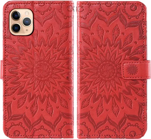 Vista 5 de Funda de teléfono para iPhone 11 Pro Max 6.5 con protector de pantalla de vidrio templado y funda de cuero con tapa para tarjetero, accesorios